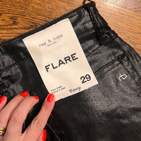 NWT Rag & Bone Casey High Rise Ankle Flare Coated Jean - Picture 6 of 8